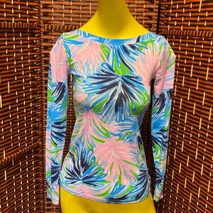 Lilly Pulitzer Aleah XXS long sleeve floral blouse